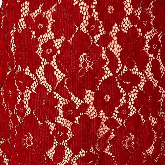 Free People Womens Dangerous Love Red Lace Mini Slip Dress V Neck size 2 - Picture 9 of 15